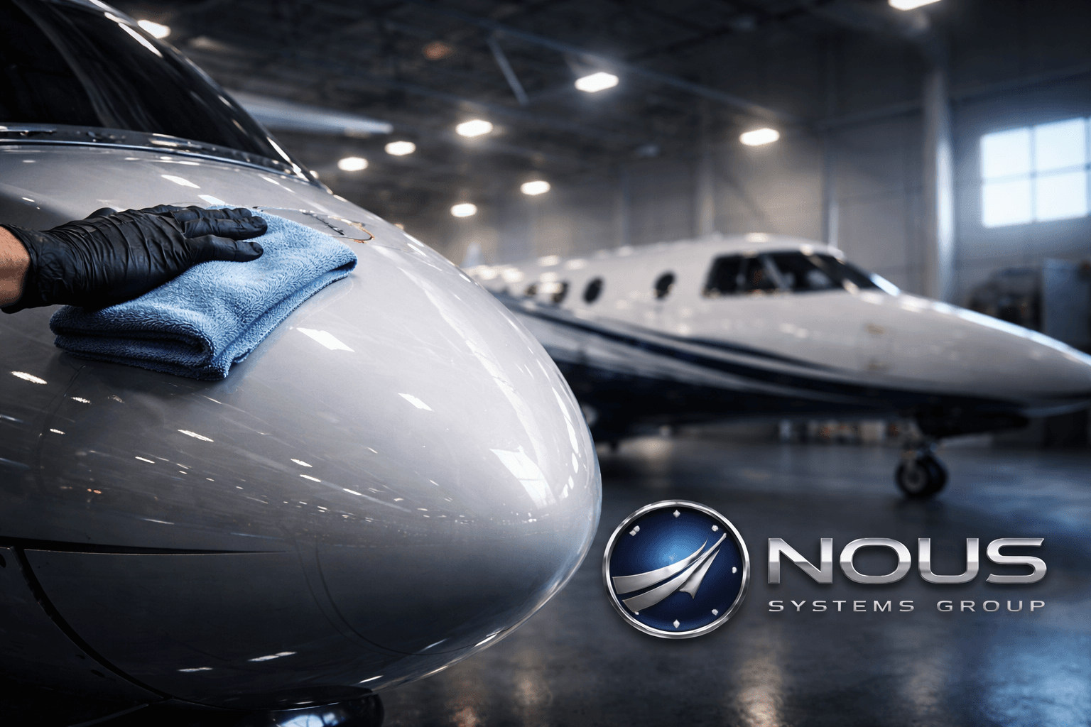 Aircraft detailing in hangar